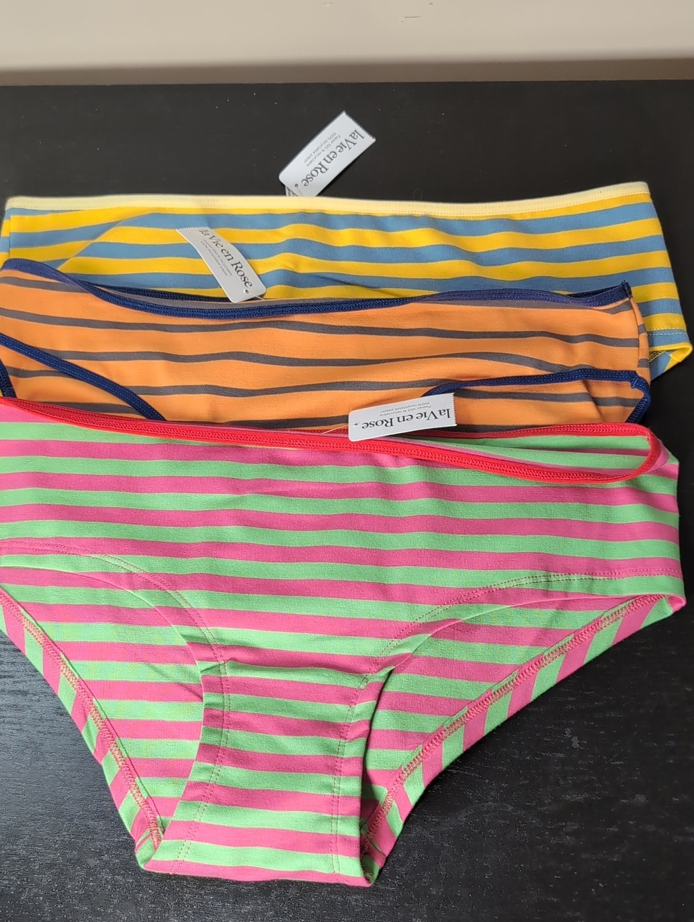 La Vie En Rose Cotton Panties 3 Set NEW Medium